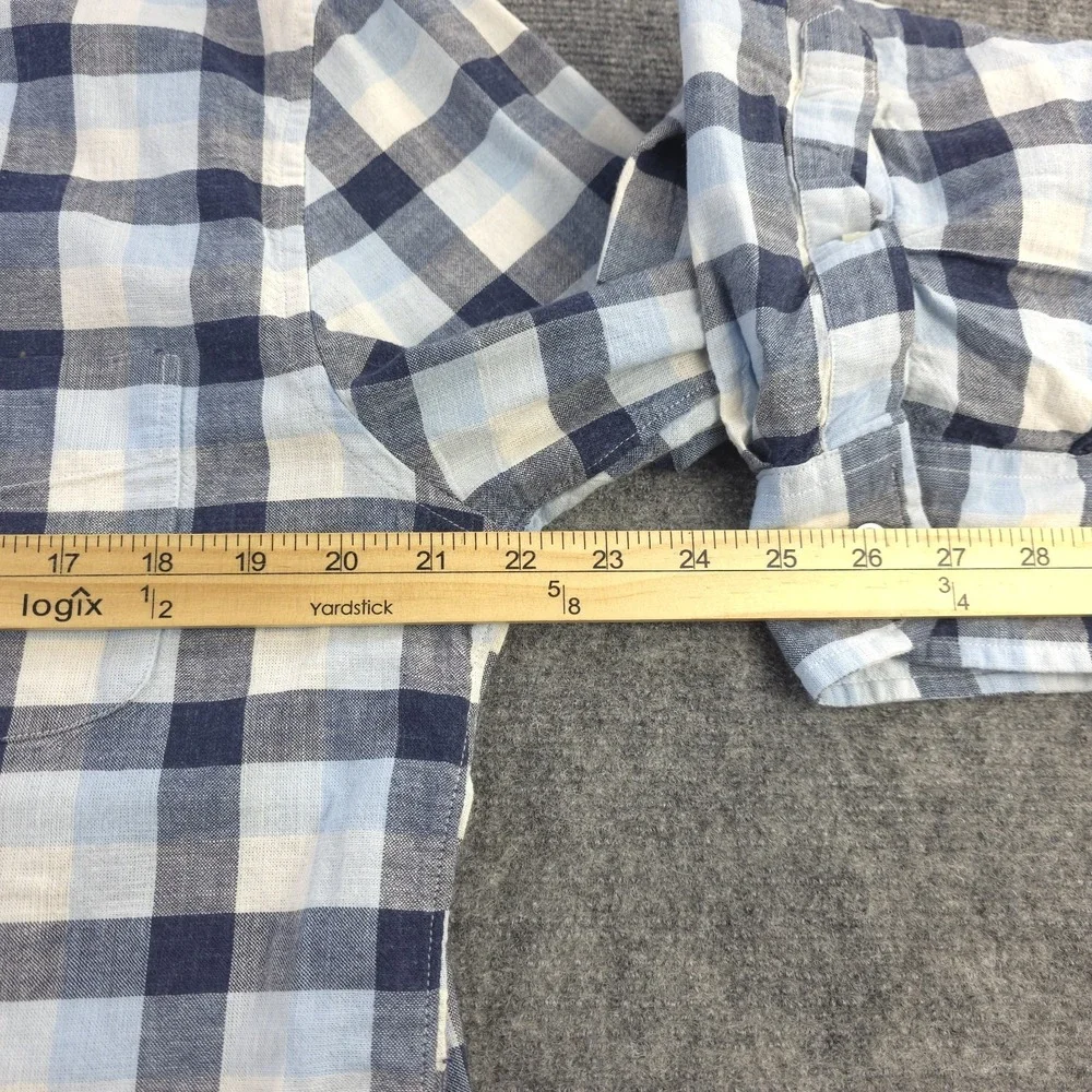 J Crew Homespun Shirt Large‎ Slim Fit Blue Plaid Long Sleeve Button Down Cotton